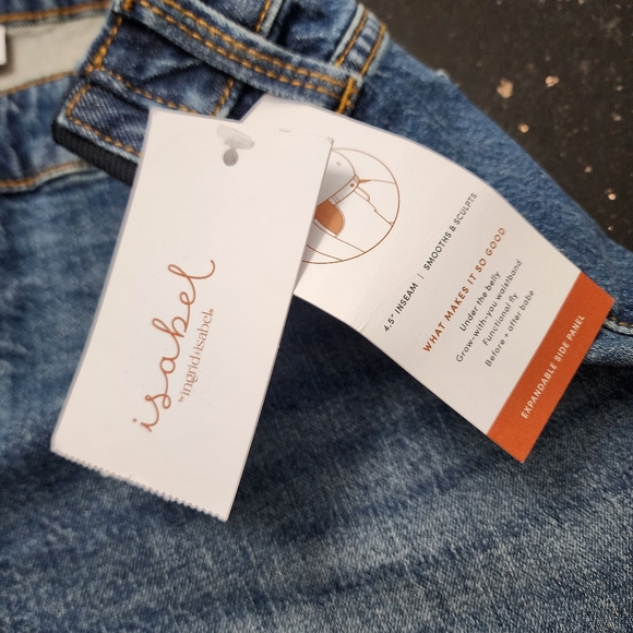 ISABEL MATERNITY By Ingrid & Isabel Under Belly Mini Jean Shorts. Size: Size 12 - Picture 6 of 11